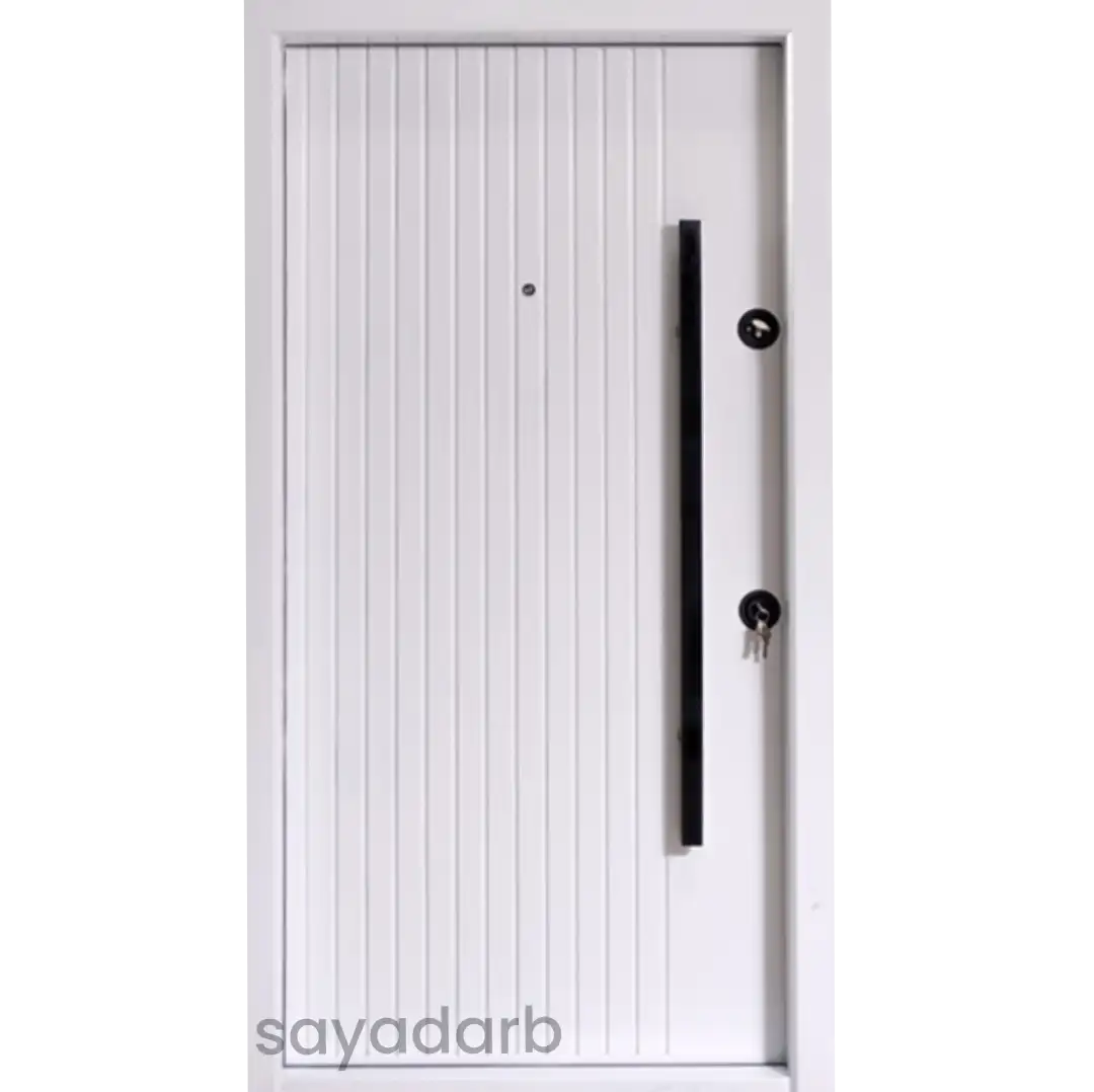 درب ضد سرقت ساده سفید مدرن کد 205 1 درب ضد سرقت ساده سفید