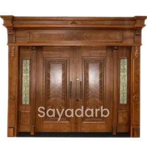 درب لابی چوب و شیشه