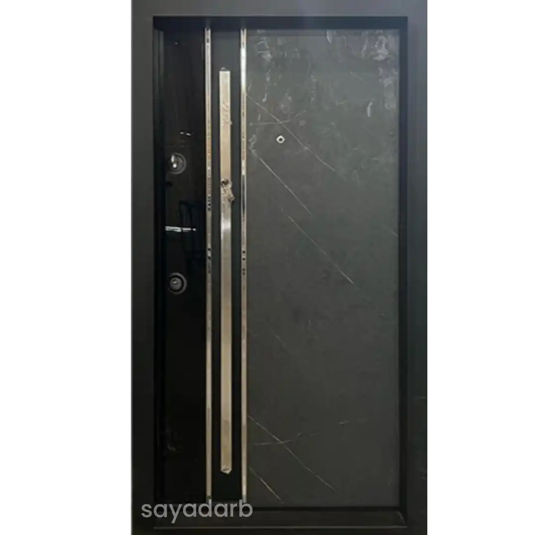 درب ضد سرقت spl شیشه دار طوسی مدرن کد 206 1 درب ضد سرقت spl